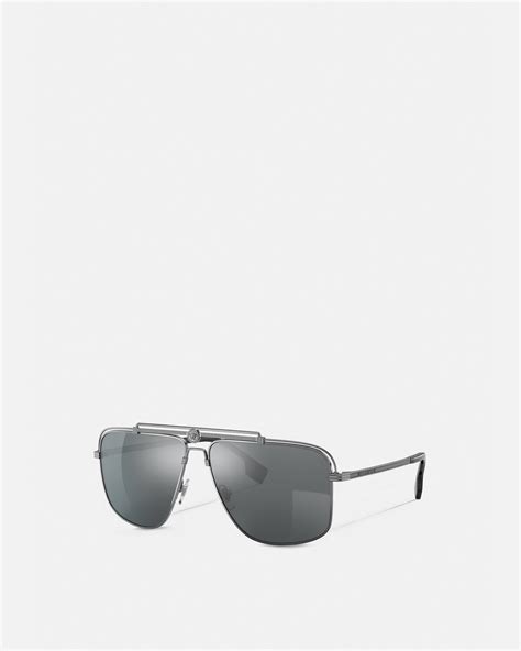 versace sunglasses gunmetal|Medusa Focus Sunglasses Black,Silver .